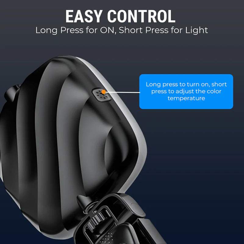 LED Clip-On Video Light – Rechargeable, Adjustable Brightness for Phone & Laptop & camera more.