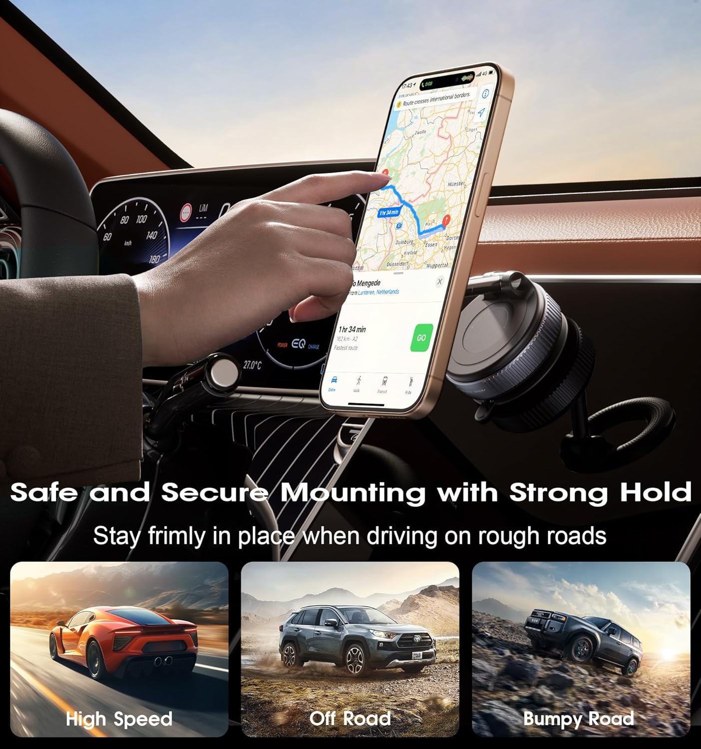 360° Vacuum Magnetic Phone Holder – Strong Suction Mount for Wall, Car, Furniture & Gym | Compatible with iPhone & All Android Phones
