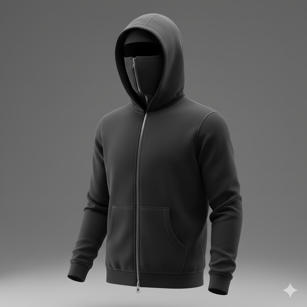 Ninja Style Heavyweight Fleece Hoodie with Built-In Balaclava β 402 GSM Ultimate Winter Streetwear