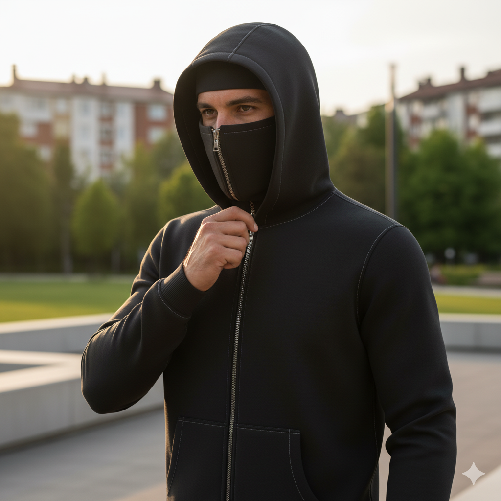 Ninja Style Heavyweight Fleece Hoodie with Built-In Balaclava β 402 GSM Ultimate Winter Streetwear