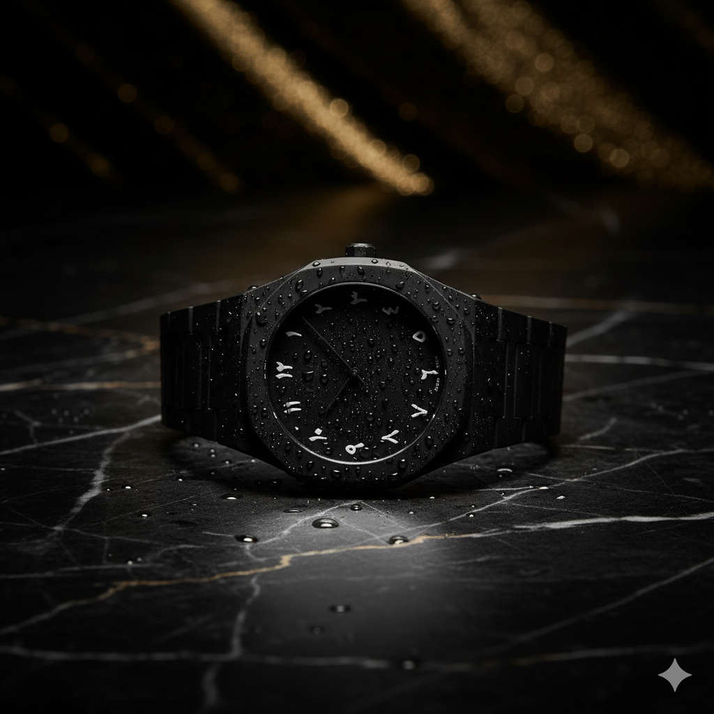 Minimalist Arabic Numeral Quartz Watch for Men – Matte Black Polycarbonate Edition | Lightweight, Modern, and Water-Resistant