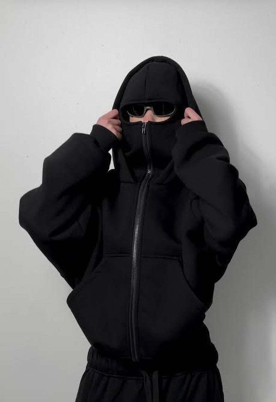 Ninja Style Heavyweight Fleece Hoodie with Built-In Balaclava β 402 GSM Ultimate Winter Streetwear