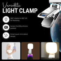 LED Clip-On Video Light – Rechargeable, Adjustable Brightness for Phone & Laptop & camera more.