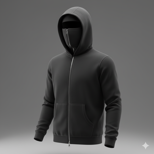 Ninja Style Heavyweight Fleece Hoodie with Built-In Balaclava – 402 GSM Ultimate Winter Streetwear