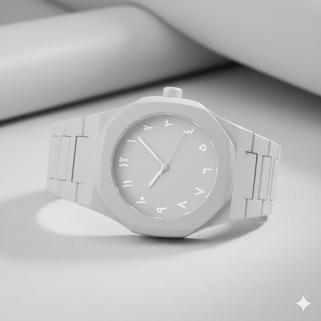 White Arabic Numeral Quartz Watch for Men – Ultra-Light Polycarbonate Design | Elegant, Modern & Water-Resistant