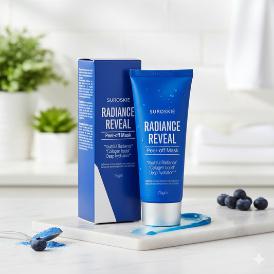 Suroskie Radiance Reveal Peel-Off Mask 75g | Honey, Milk Protein & Collagen | Hydration, Brightening, Instant Glow & Plumped Skin | Korean-Inspired Face Mask for Men & Women