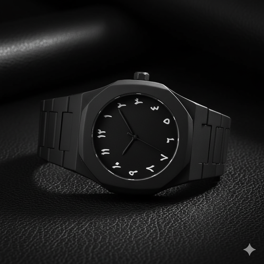 Minimalist Arabic Numeral Quartz Watch for Men – Matte Black Polycarbonate Edition | Lightweight, Modern, and Water-Resistant