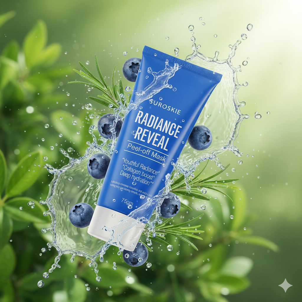 Suroskie Radiance Reveal Peel-Off Mask 75g | Honey, Milk Protein & Collagen | Hydration, Brightening, Instant Glow & Plumped Skin | Korean-Inspired Face Mask for Men & Women