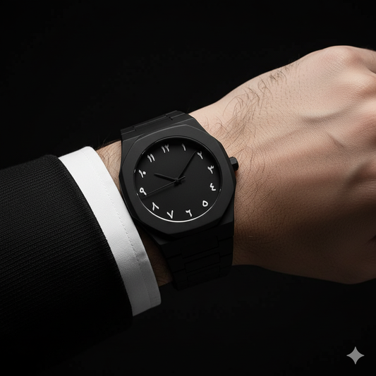 Minimalist Arabic Numeral Quartz Watch for Men – Matte Black Polycarbonate Edition | Lightweight, Modern, and Water-Resistant