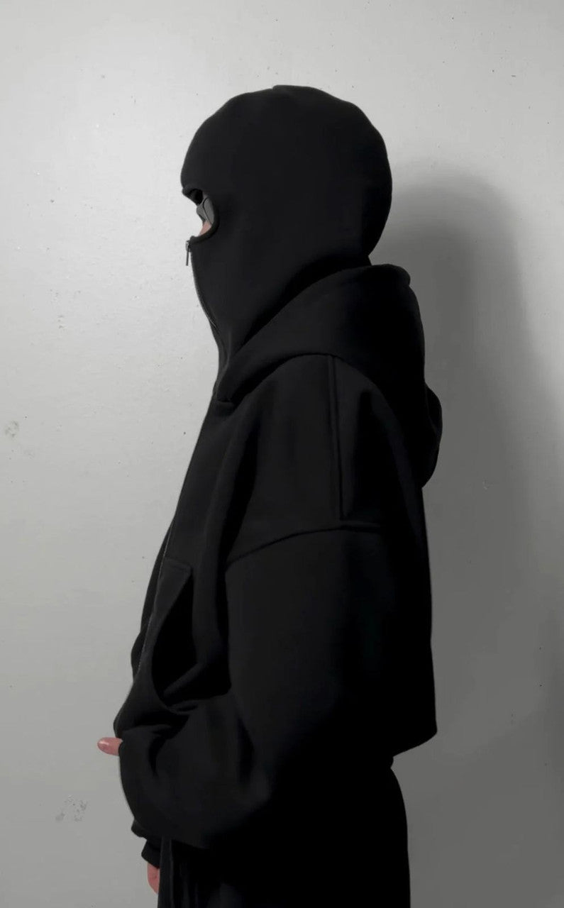 Ninja Style Heavyweight Fleece Hoodie with Built-In Balaclava – 402 GSM Ultimate Winter Streetwear