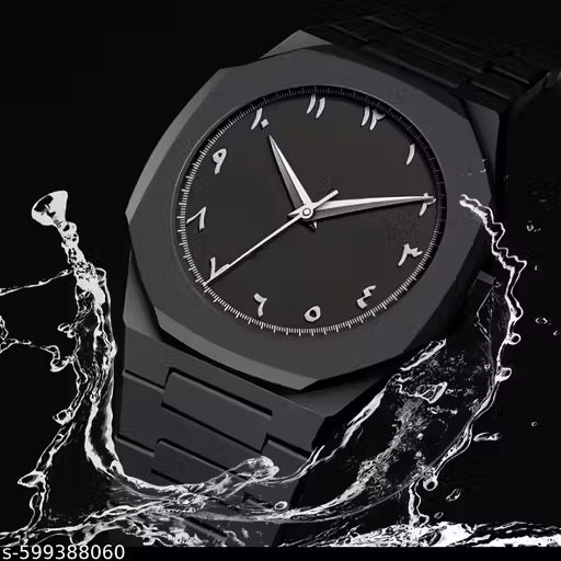 Minimalist Arabic Numeral Quartz Watch for Men – Matte Black Polycarbonate Edition | Lightweight, Modern, and Water-Resistant